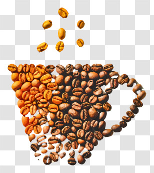 Coffee Beans Cup - Coffee Cup Made Of Beans Illustration Transparent PNG