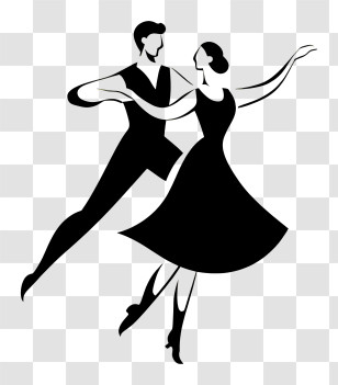 Dance Logo - Dancing Silhouette Of A Couple Transparent PNG
