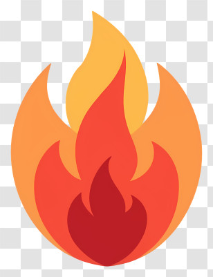 Cartoon - Stylized Red And Orange Fire Flame Icon Transparent PNG