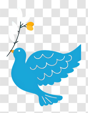 Blue Bird - Blue Dove With Olive Branch Transparent PNG