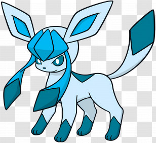 Glaceon - Blue Fantasy Creature Transparent PNG
