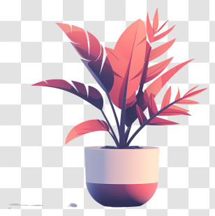 Modern Flower Pot - Beautiful Potted Plant Illustration Transparent PNG