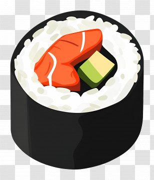 Sushi Roll - Sushi Roll With Salmon And Avocado Illustration Transparent PNG