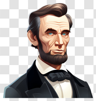 Abraham Lincoln - Cartoon Male Figure In Formal Suit Transparent PNG