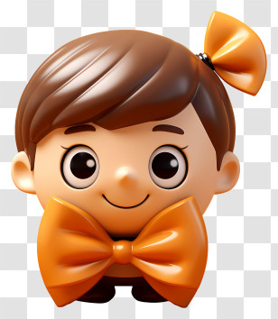 Cartoon Character - Cute Boy Ornament With Bow Tie Transparent PNG