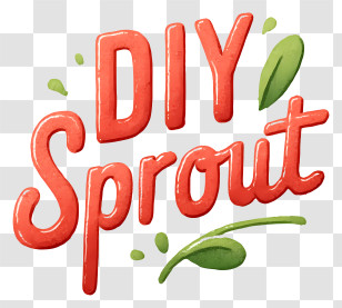 Diy Sprout - DIY Sprout Red Script Logo Transparent PNG