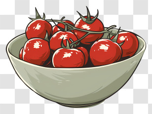 Cherry Tomato - Bowl Of Fresh Cherry Tomatoes For Healthy Meals Transparent PNG