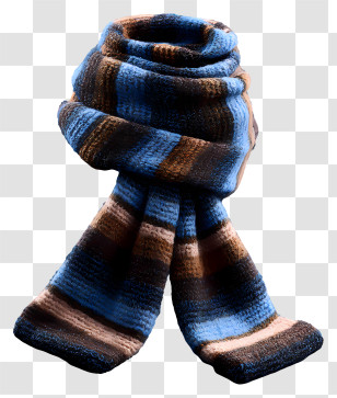 Wool Scarf Knit - Blue Striped Wool Scarf Transparent PNG
