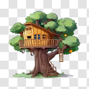 Tree House - Modern Treehouse With A Large Deck Transparent PNG