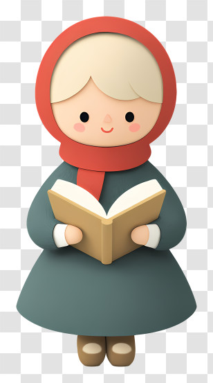 Muslim Woman Reading Quran Book - Cute Girl Reading Book Transparent PNG