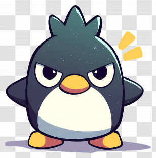 Badtz Maru - Angry Cartoon Penguin Character Art Transparent PNG