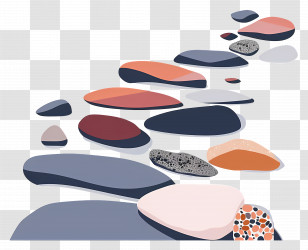 Arrangement Of Stepping Stones - Illustration Of Stepping Stones Pathway Transparent PNG