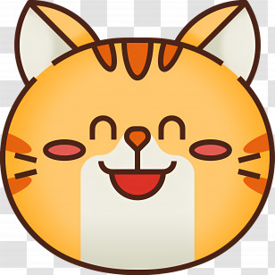 Cat Emoji - Smiling Cartoon Cat Illustration Transparent PNG