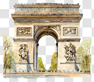 Arc De Triomphe - Arc De Triomphe In Paris Transparent PNG