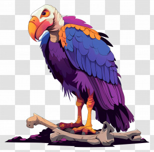 Cartoon Vulture - Colorful Cartoon Vulture Transparent PNG
