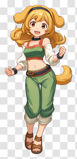 Roxanne - Cheerful Anime Girl In Dog Costume Transparent PNG