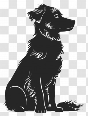 Dog Silhouette - Sitting Dog Silhouette Transparent PNG