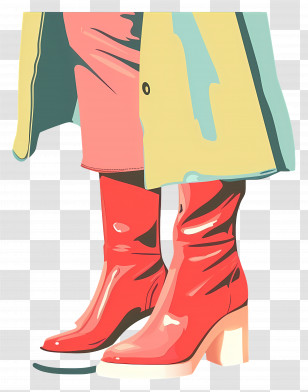 Fashion Boots - Stylish Red Boots Transparent PNG