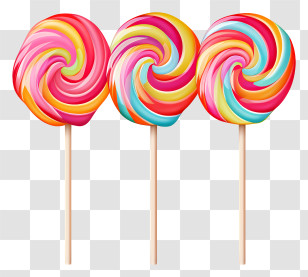 Lollipops - Colorful Swirly Lollipops Transparent PNG