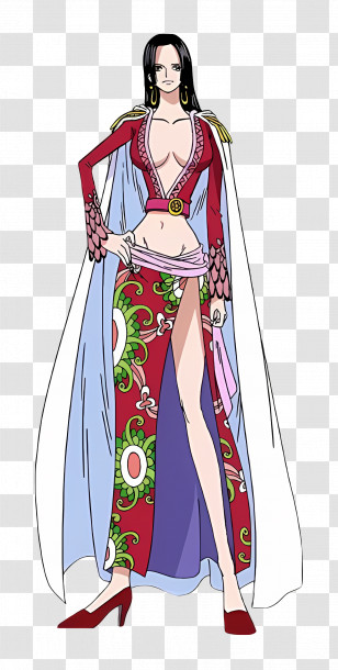 Boa Hancock - Elegant Anime Woman In Floral Dress Transparent PNG