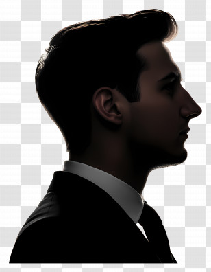 Man Head Silhouette - Silhouette Of A Man In Suit Transparent PNG
