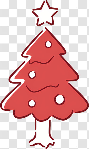 Red Christmas Tree - Red Christmas Tree Drawing Transparent PNG