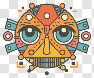 Colorful Mask - Colorful Geometric Face Abstract Art Transparent PNG
