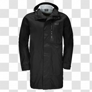 Jack Wolfskin Crosstown Raincoat Black Mens Casual Coat T-shirt Jacket Transparent PNG