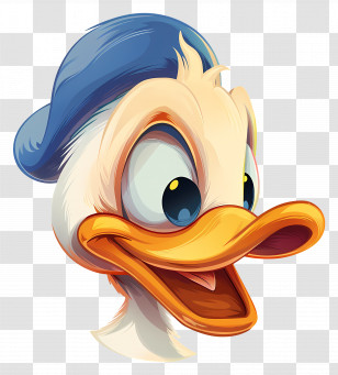 Donald Duck Head - Cartoon Duck Head Illustration Transparent PNG