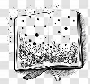Notebook - Artistic Open Book Illustration Transparent PNG
