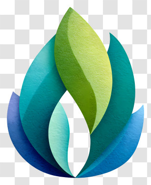 Beauty Logo - Layered Leaf Eco Logo Transparent PNG