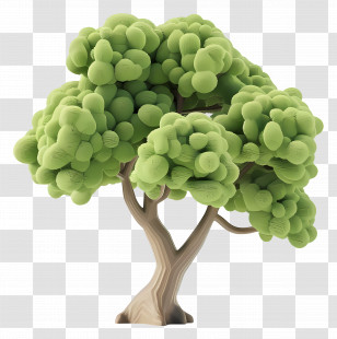 Animated Tree - Realistic 3D Green Tree Design Transparent PNG