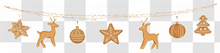 Christmas Decorations - Festive Christmas Garland With Gingerbread Decorations Transparent PNG
