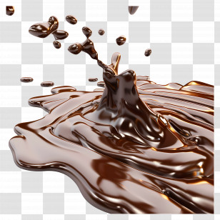Melted Chocolate - Delicious Chocolate Melt Puddle Design Transparent PNG