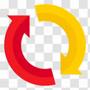 Circular Arrow - Circular Red And Yellow Arrows Symbol Transparent PNG