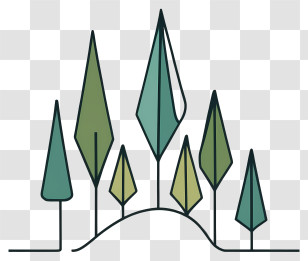 Silhouette Of Trees - Stylized Forest Trees Transparent PNG