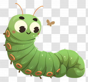 Cartoon Caterpillar - Cute Cartoon Caterpillar Transparent PNG