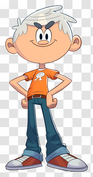 Lincoln Loud - Cartoon Boy Character With Confident Pose Transparent PNG