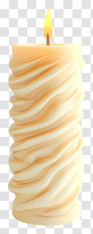 3d Candle - Textured Candle With Flame Transparent PNG