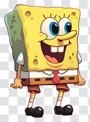 Spongebob Squarepants - Yellow Sponge Cartoon Character With A Big Smile Transparent PNG