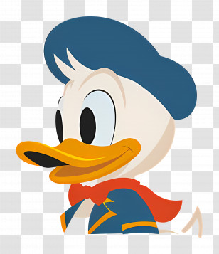 Donald Duck - Cartoon Duck With Blue Hat Transparent PNG