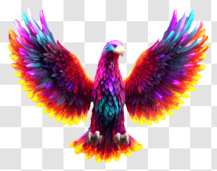 Psychedelic Color - Vibrant Rainbow Phoenix Transparent PNG