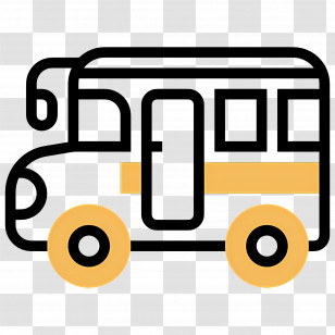 School Bus - Yellow And Black School Bus Icon Transparent PNG