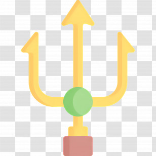 Golden Trident Icon - Golden Trident Icon In Flat Style Transparent PNG