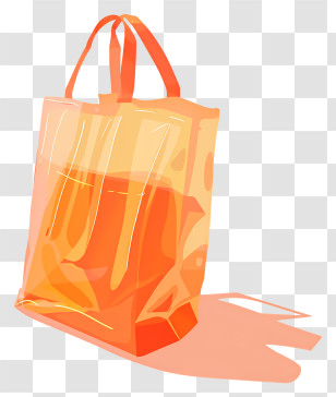 Plastic Bag - Bright Orange Shopping Bag Transparent PNG