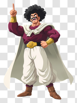 Mr Satan - Afro Hero In Triumph Pose Transparent PNG