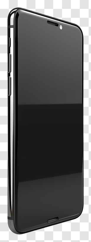 Smartphone - Glossy Black Smartphone With Sleek Design Transparent PNG