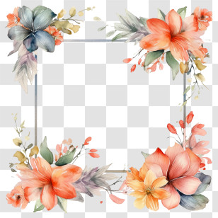 Flower Frame
 - Decorative Floral Frame With Elegant Flowers Transparent PNG