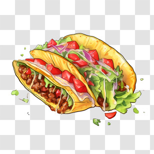 National Taco Day
 - Delicious Tacos With Fresh Ingredients Transparent PNG