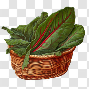 Swiss Chard
 - Woven Basket Filled With Fresh Leafy Greens Transparent PNG